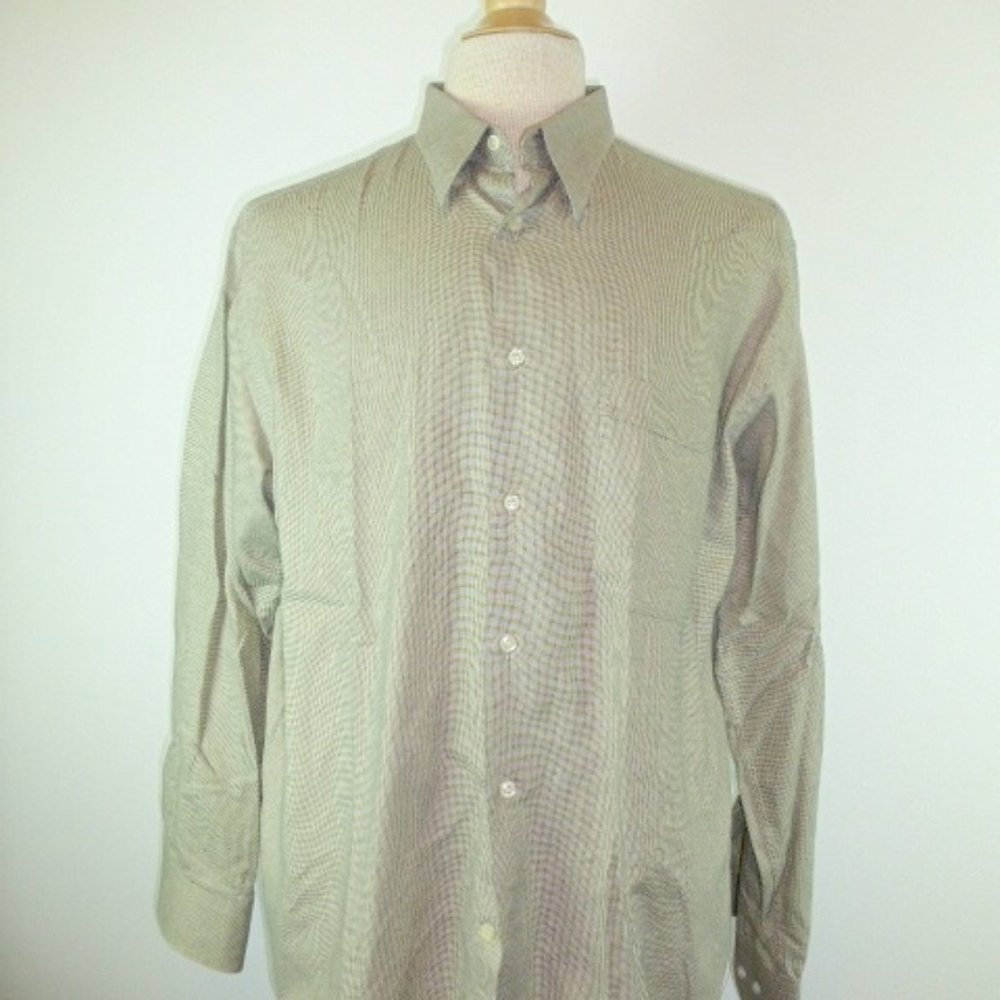 Zanetti Italy tan cotton shirt long sleeve l xl